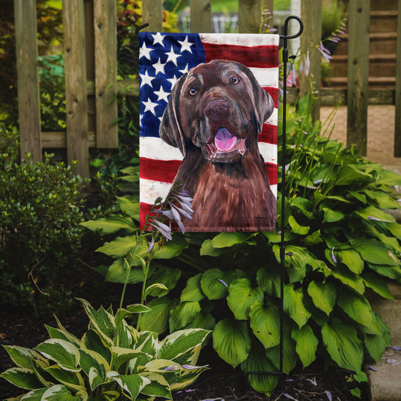 2 côtés en polyester de 2 côtés american drapeau de jardin, Labrador gris
