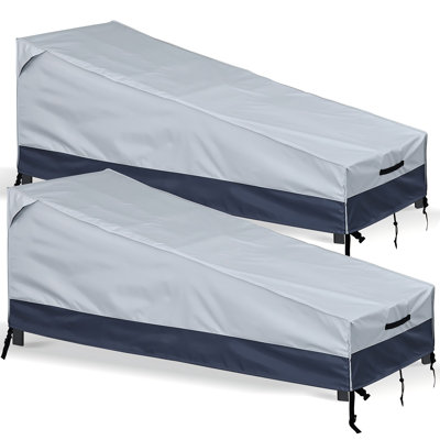 Waterproof Patio Chaise Lounge Cover - 600D Tough Canvas Heavy-Duty Pool Lounge Chair Covers 84"W x34"Dx32"H by Latitude Run