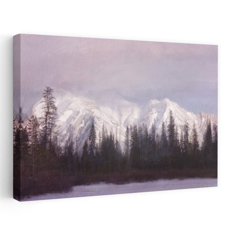 Montagne au lever du soleil paysage montagne arbre peinture réalisme Art Nature Art contemporain, H 24 po x l 16 po