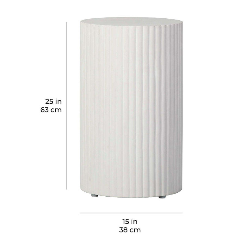Perpetual Outdoor Round Side Table, White