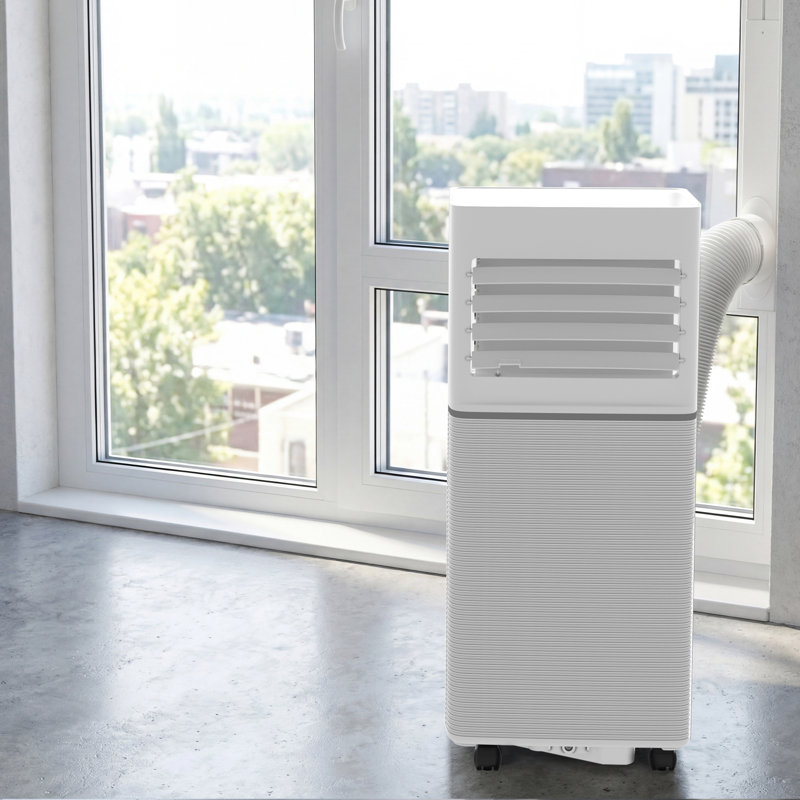 Climatiseur portatif 3-en-1 10 000 Btu - Déshumidificateur, ventilateur, affichage à DEL, télécommande, mode de sommeil silencieux, roulettes à 360 ° et ensemble de fenêtre pour chambre / bureau / garage