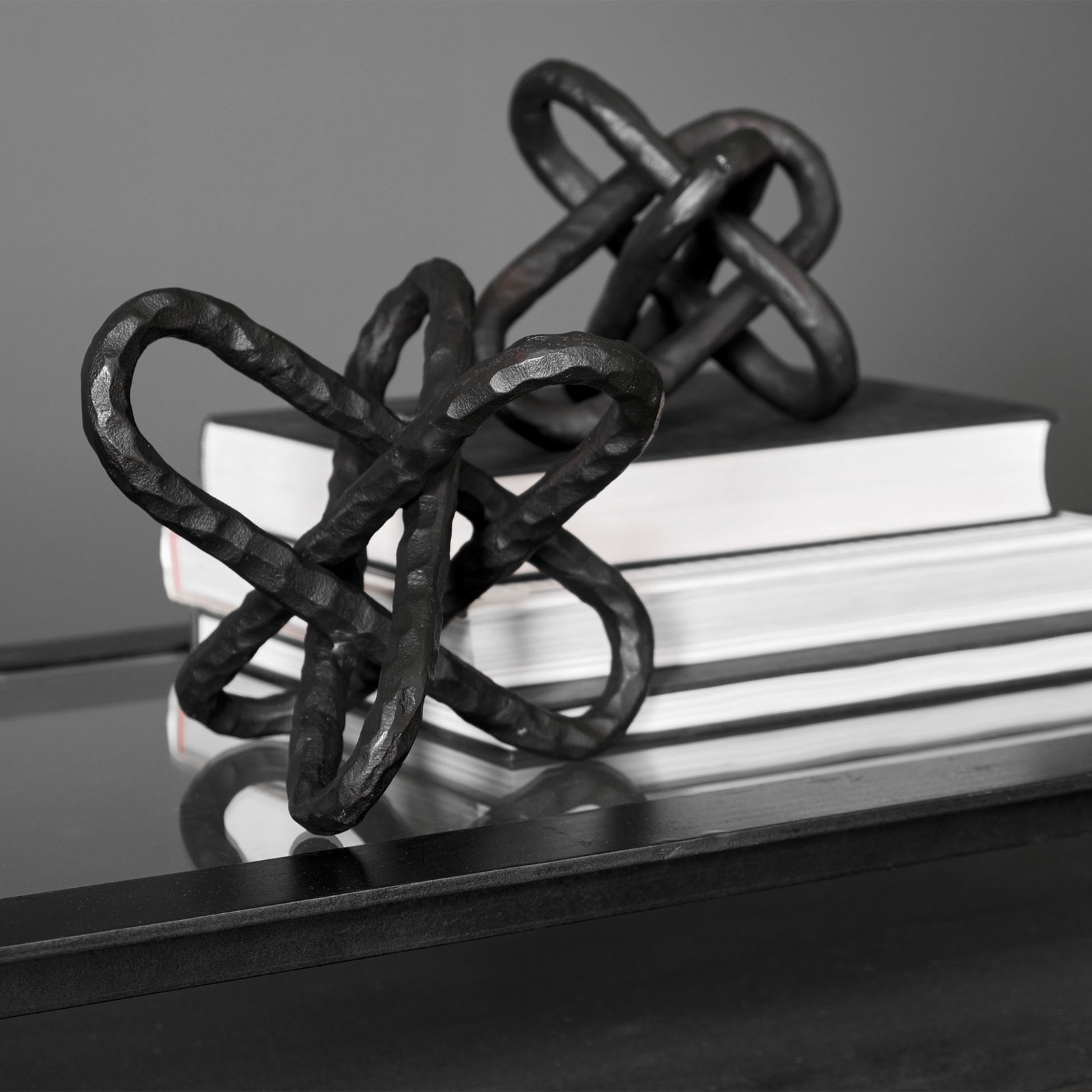 Folie Abstract Figurines & Sculptures, 10" H x 10" W x 10" D, Black