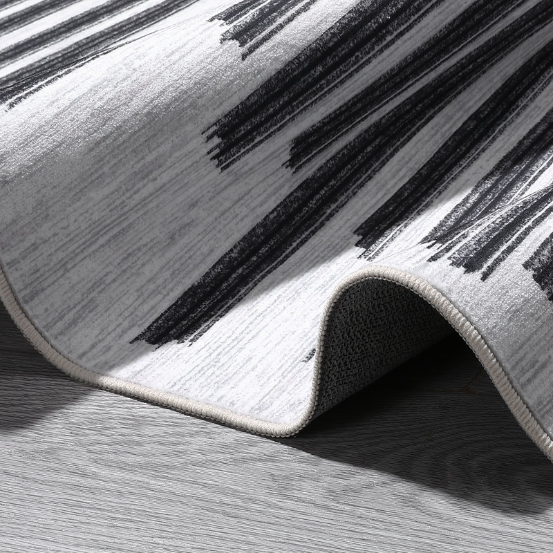 Modern Large Area Rug Living Room Striped Rugs for Bedroom Non Slip Soft Throw Rugs Washable Area Rug Stain Resistant Carpet for Department Nursery Dining Room