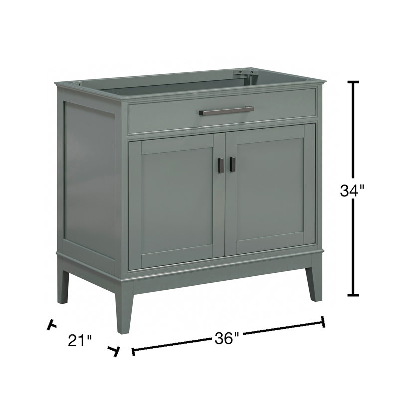 Madison 36'' W Single Bathroom Vanity Base, Smoke Green