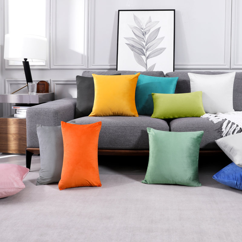 Decorative Throw Soft Linen Cushion Covers Pillow Covers (Set of 4), Square 24", Grass Green