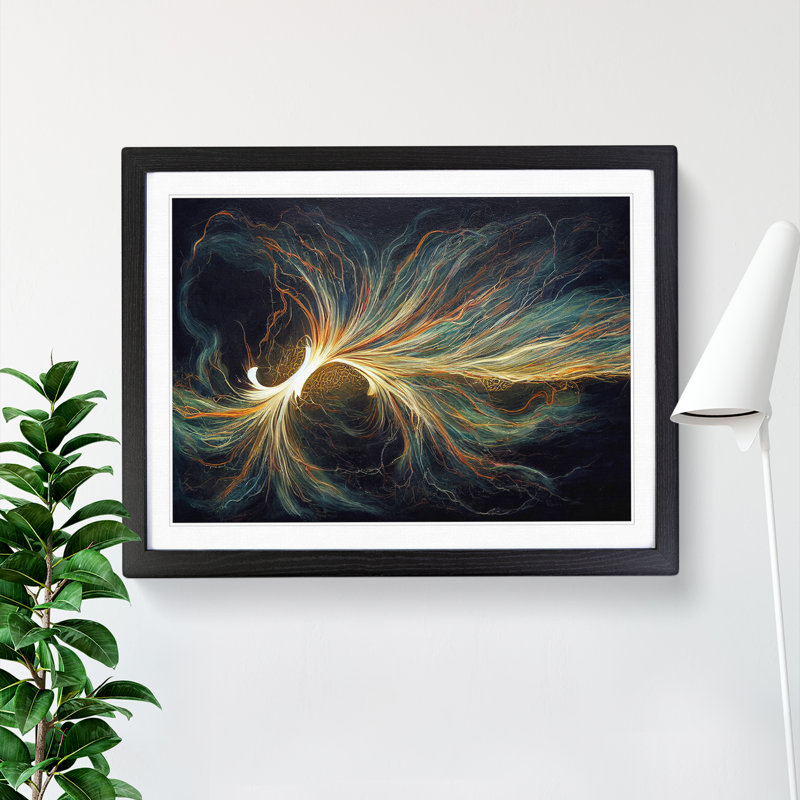 XH1022-3003X Electricity Art Painting Vol.1 - Single Picture Frame Print, 34cm H x 46cm W x 2cm D, Black