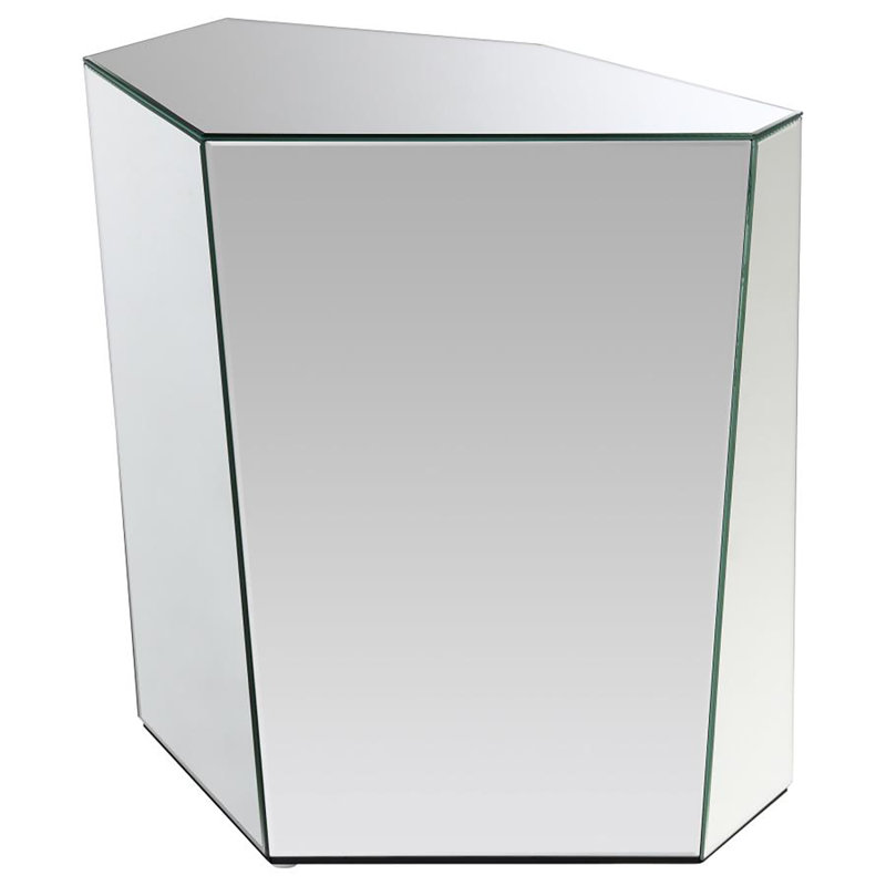 Gongora Mirrored Abstract Geometric End Table