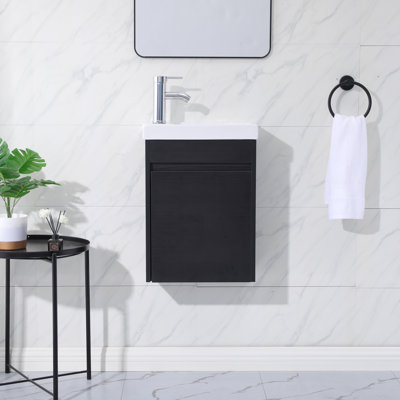16"Mini Wall Mounted Single Bathroom Vanity Set
