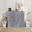 Grand lit escamotable avec grands tiroirs, gris