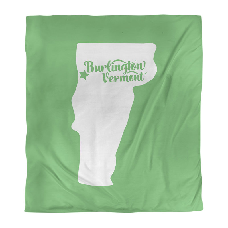 Housse de couette réversible simple burlington vermont, Housse de couette pour grand lit, Vert, Polyester brossé