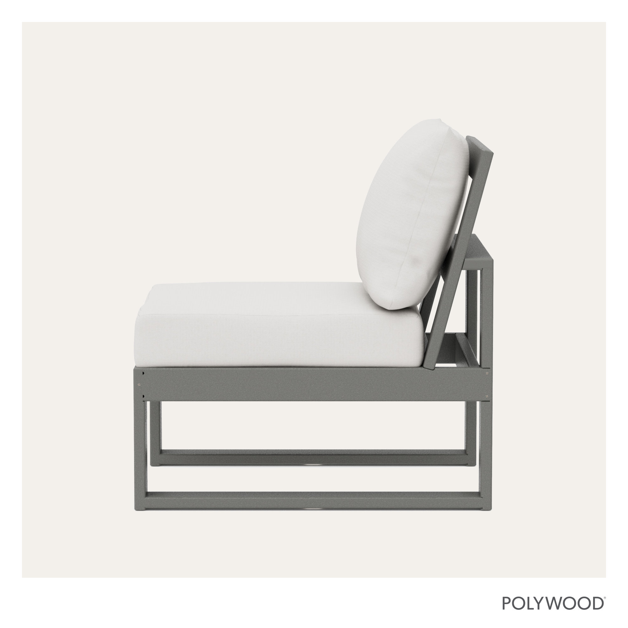 Edge Modular Armless Chair, Natural, Slate Gray