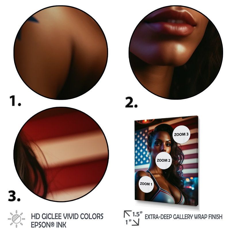 Kiyann American Beauty II sur toile, H 20 po x l 12 po x P 1 po, Toile tendue