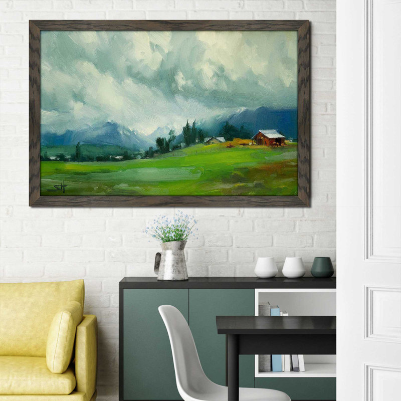 Wallowa Valley par Steve Henderson - Peinture, Cadre chocolat patiné, H 21,5 po x l 27,5 po x P 0,75 po
