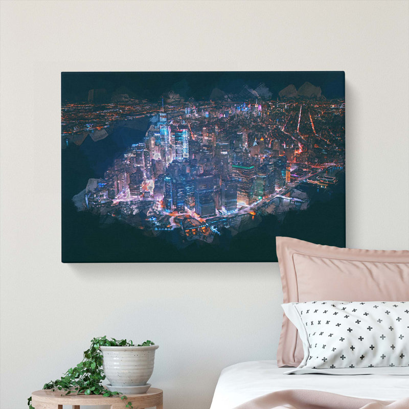 The Lights of New York City in Abstract - Wrapped Canvas, 60cm H x 91cm W x 3cm D