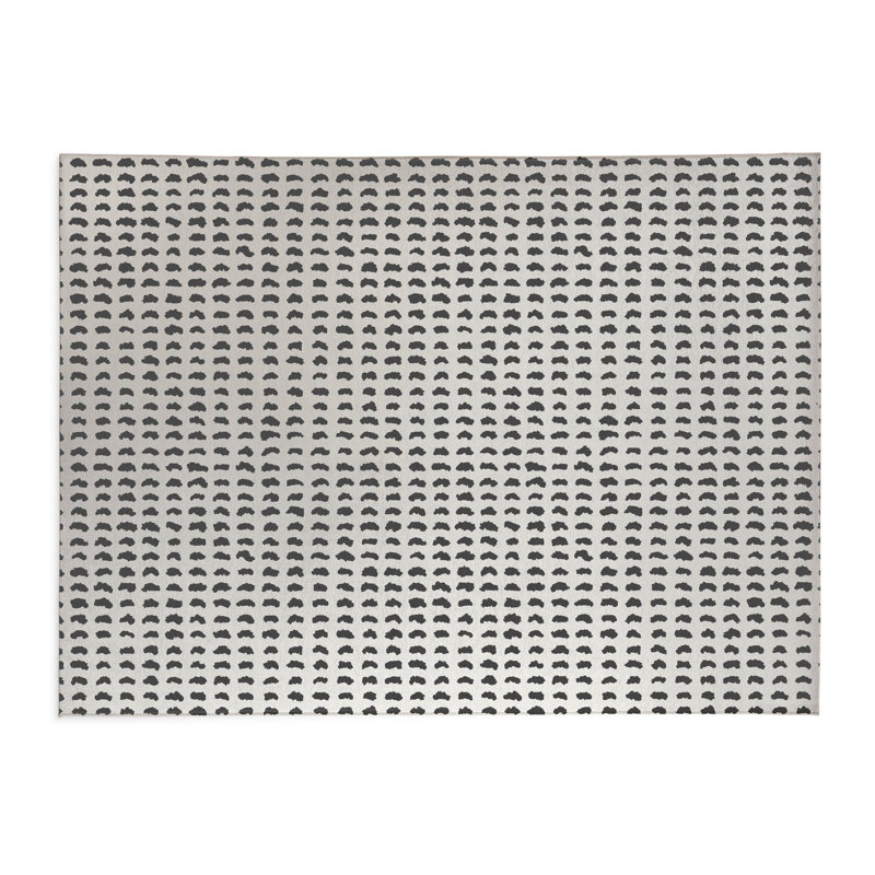 Tapis de cuisine anti-dérapant léger Gio, Rectangulaire 3 pi x 5 pi, Ivoire/gris anthracite