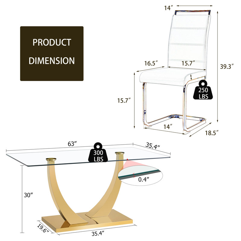 Ensemble repas pour 6 personnes Zakari, Doré, Transparent, Noir