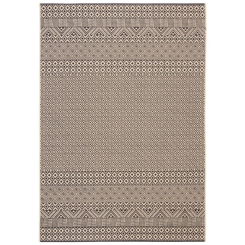 Tapis intérieur / extérieur beige Arneshia, Rectangle 4 pi x 5 pi 7 po
