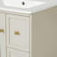 Ensemble de meuble-lavabo mural moderne pour petit espace avec lavabo en céramique de qualité supérieure, 2 tiroirs et 1 porte à fermeture en douceur-113640643