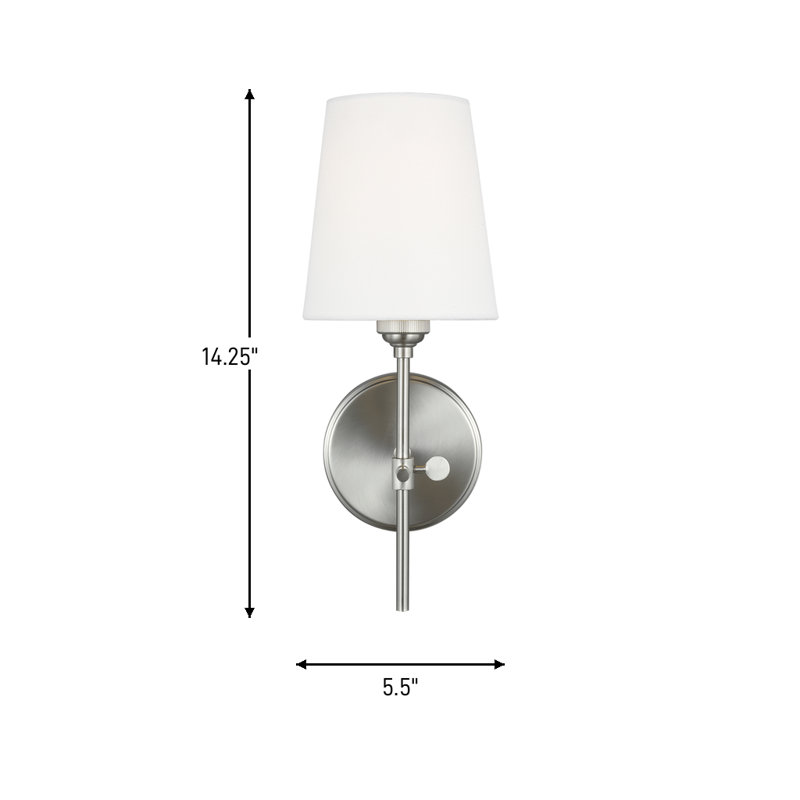 Baker 1 - Light Bath Sconce, Brushed Nickel, No