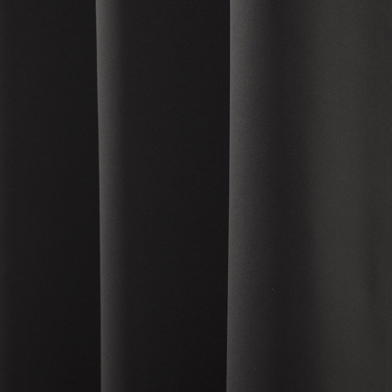 Flame Retardant Thermal Insulated Blackout Curtain, 52" W x 96" L, Black