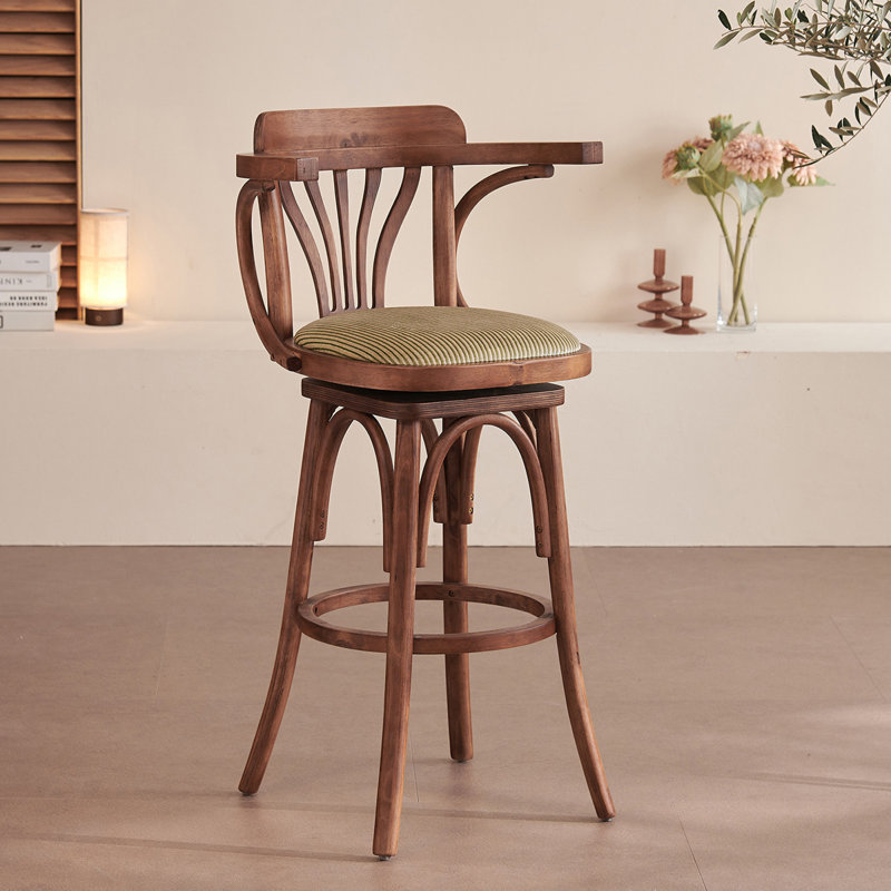 Chaise avec accoudoirs à dossier solide kaki noisette (ensemble de 2), H 40,16 po x L 21,26 po x l 19,29 po