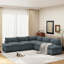 Canapé modulaire de 115,5 po avec revêtement en polyester durable, coussins moelleux, compartiments de rangement cachés