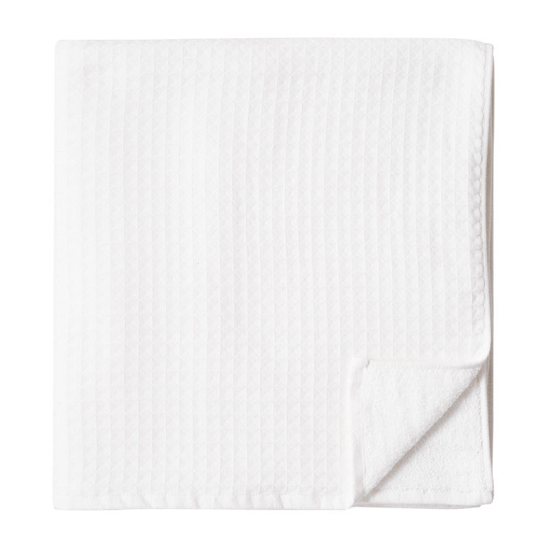 Serviette de bain 100% coton Waffle Twist, Blanc, Bath Towel - 1 Pack