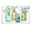 «Mixed Botanical Green Leaves» - Ensemble d'art mural sur toile encadré de campagne-72043505-72044232