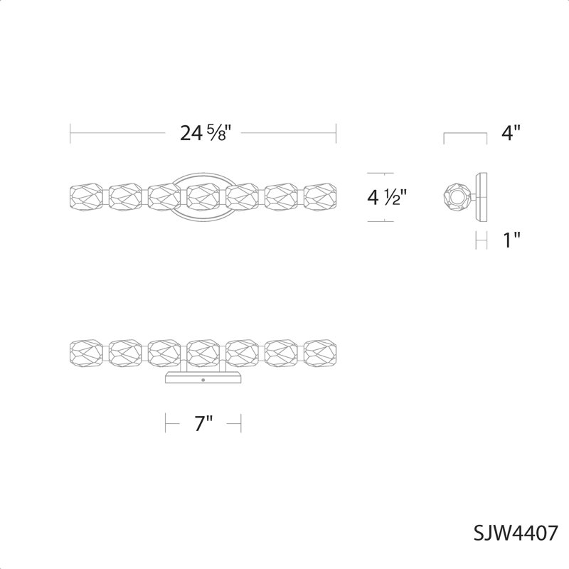 Seduction 7 - Light LED Bath Bar, Aged Brass