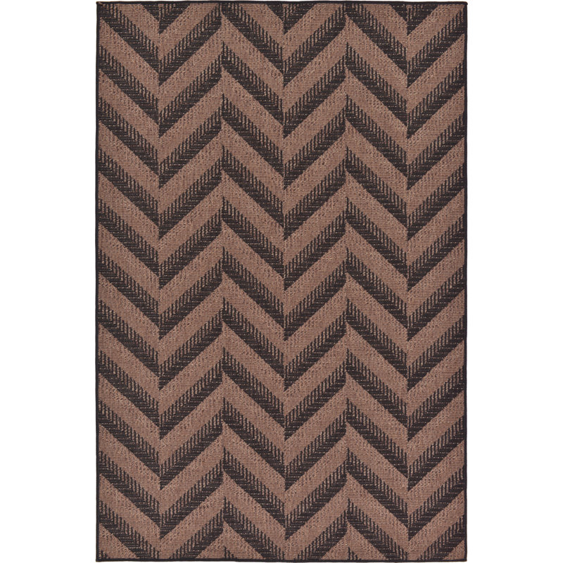 Haozhong Chevron Indoor / Outdoor Rug, Rectangle 7'1" x 10'