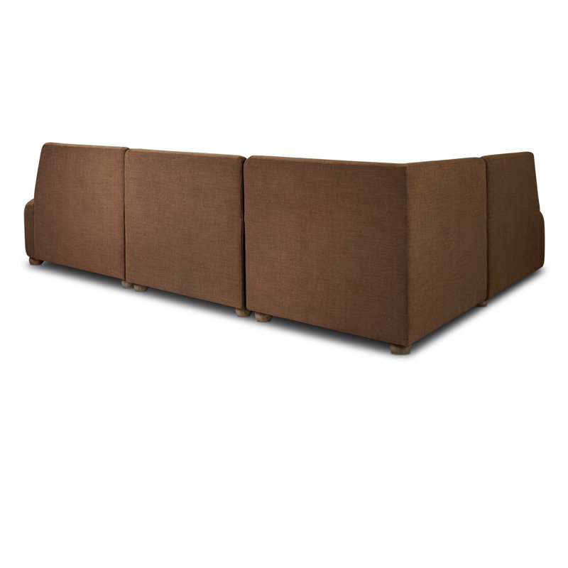 Clemence Dining Banquette L Shape 127"-Crypton Nomad Mushroom