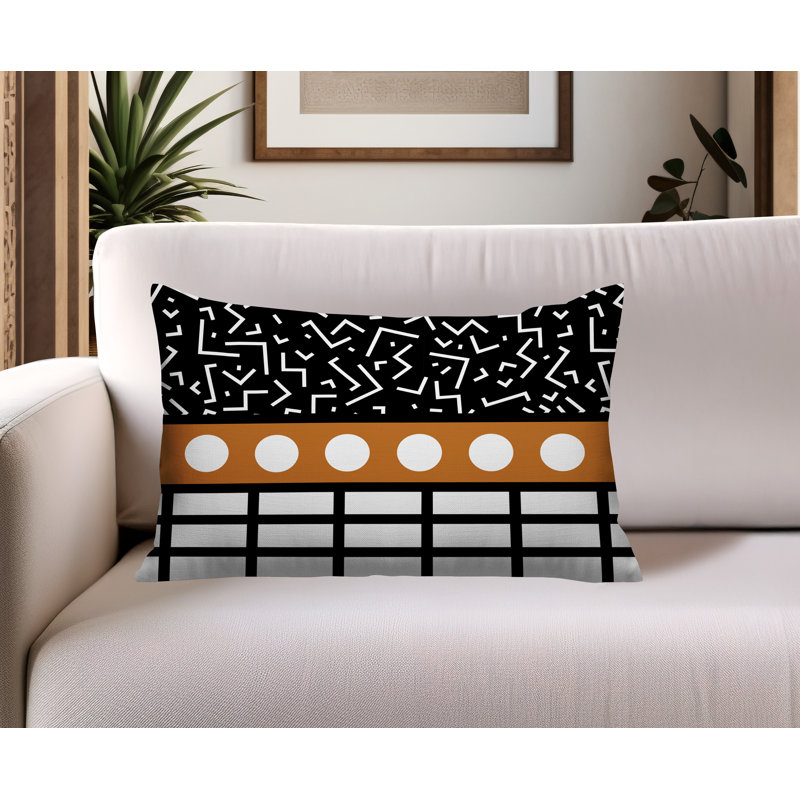 Oreiller rectangulaire réversible intérieur / extérieur Poptik, Rectangulaire H 14 po x l 20 po, Orange