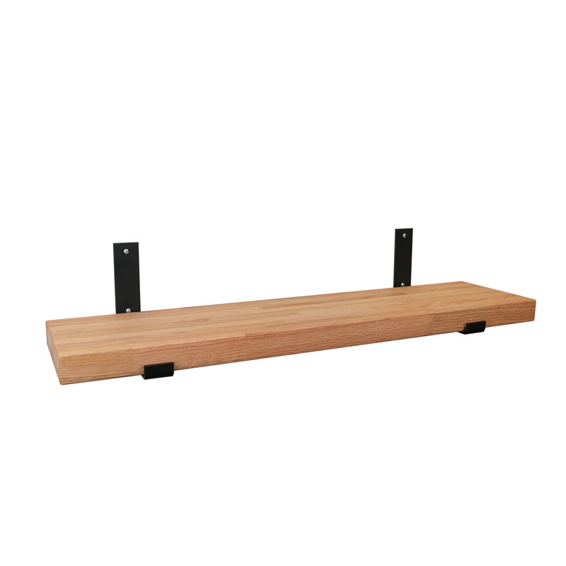 Floating Shelves, USA Grown Solid Hardwood, Oak Wood, 1.5" H x 24" W x 7.5" D