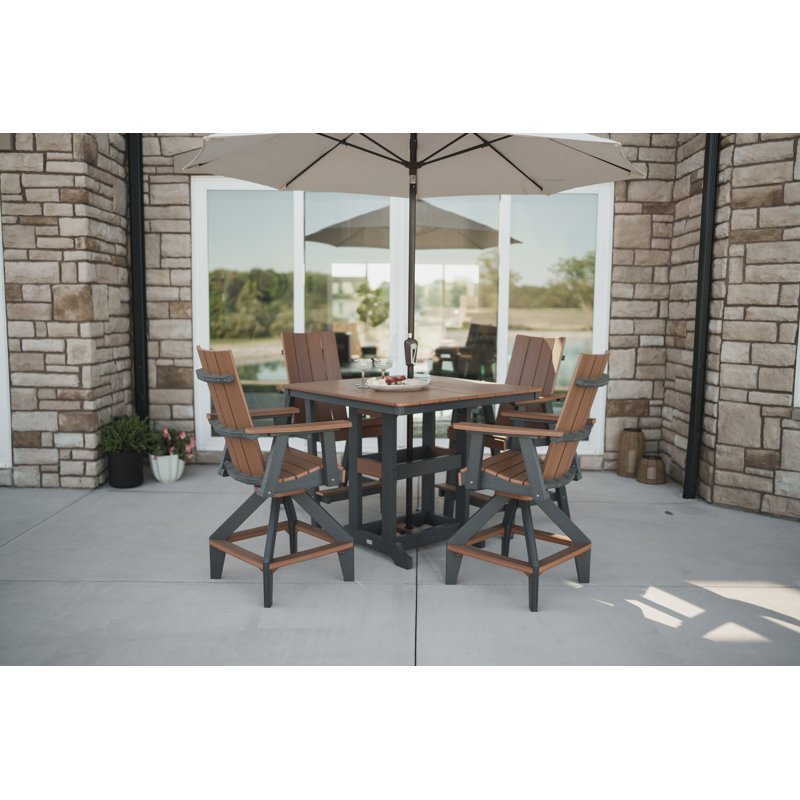 SOL Outdoor Bar Stool, White, Driftwood Grey