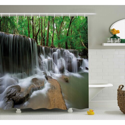 Ebern Designs Arlene Shower Curtain with Hooks Included | Wayfair