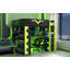 Lit mezzanine double avec bureau intégré et lumières à DEL RVB, lit Pro-Gamer avec prise de courant, grande bibliothèque, panneau perforé, plateau à clavier et tiroir de rangement, 3 couleurs disponibles, vert