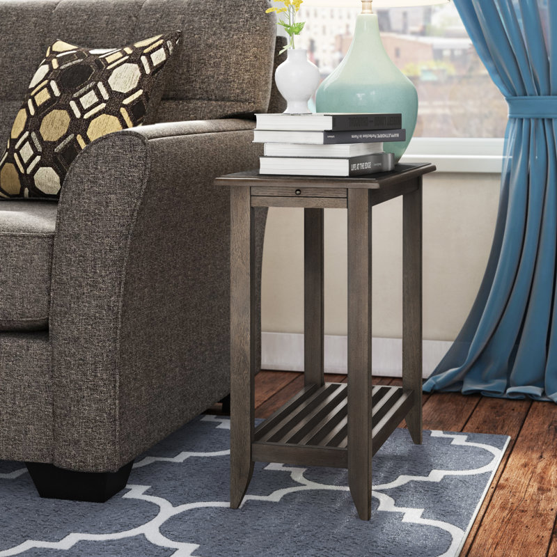 Parkhur End Table with Storage, Light Wood