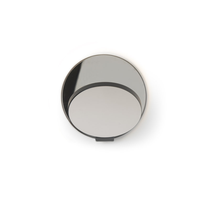 Gravy Plastic and Aluminium LED Plug-in Flush Mounted Sconce, Metallic Black/Chrome