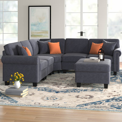 Chaisson 98.5Wide Symmetrical Modular Corner Sectional with Ottoman by Three Posts