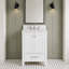 Meuble-lavabo autoportant 24 po avec lavabo et armoire en bois massif blanc 24 po