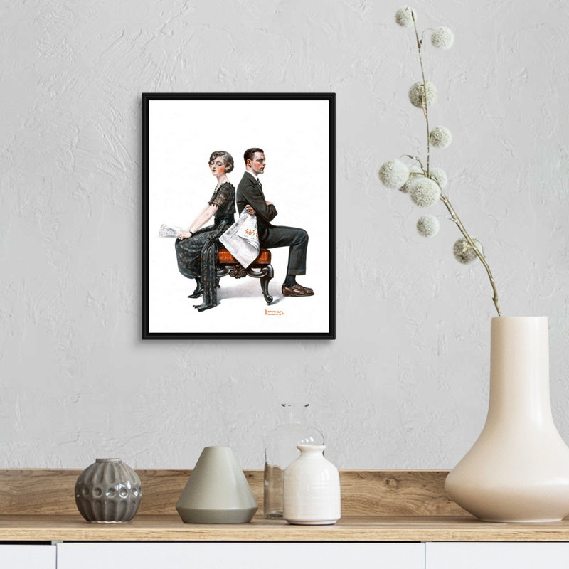 Art mural sur toile Norman Rockwell, Cadre flottant noir, H 16 po x l 13 po x P 1,75 po