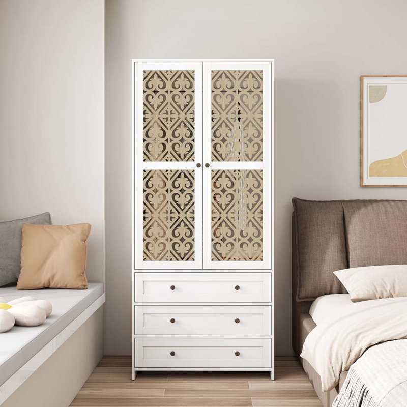 Armoire en rotin à 3 tiroirs