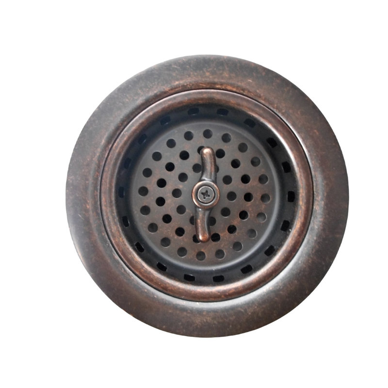 Standard 3.5" Basket Strainer Kitchen Sink Drain in Aged Copper