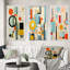 «Colorful Mid Century Mod Geometrics», 3 pièces sur toile-230430626-230430627