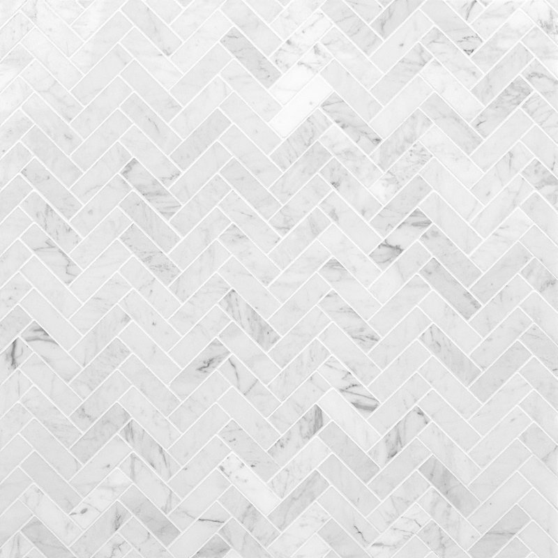 Carrara 1X3 Herringbone Polished Mosaic Tile