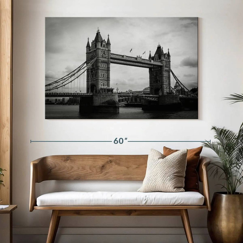 Lilie Tower Bridge In Monochrome, 34" H x 51" W