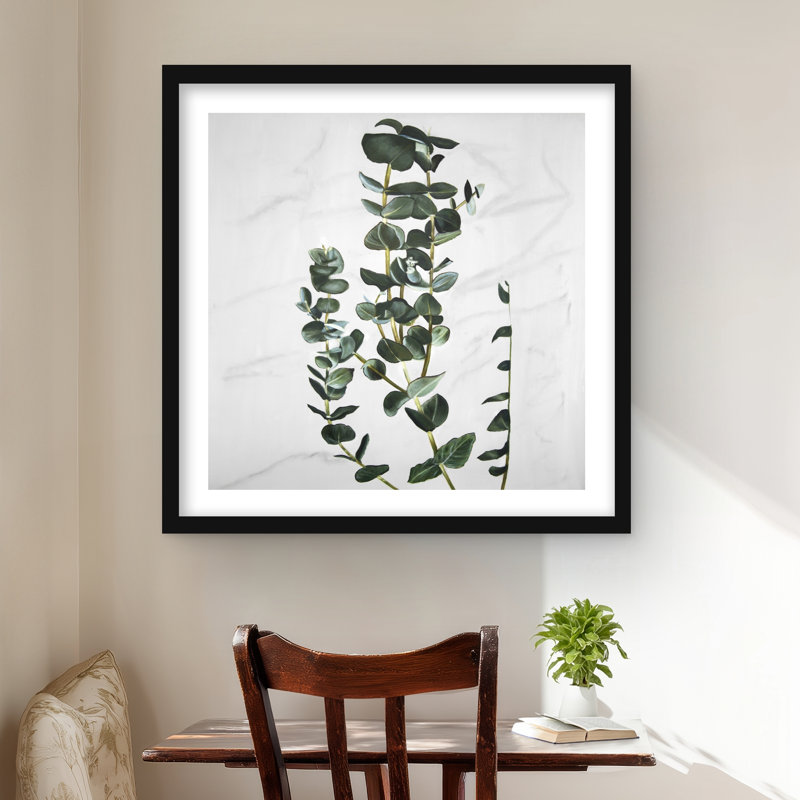 Tiges d'eucalyptus | Reproduction encadrée botanique pour chambre à coucher