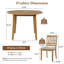 Ensemble de salle à manger extensible 3 pièces avec 2 chaises rembourrées, petite table en bois Mid-Century pour petite cuisine-130916798