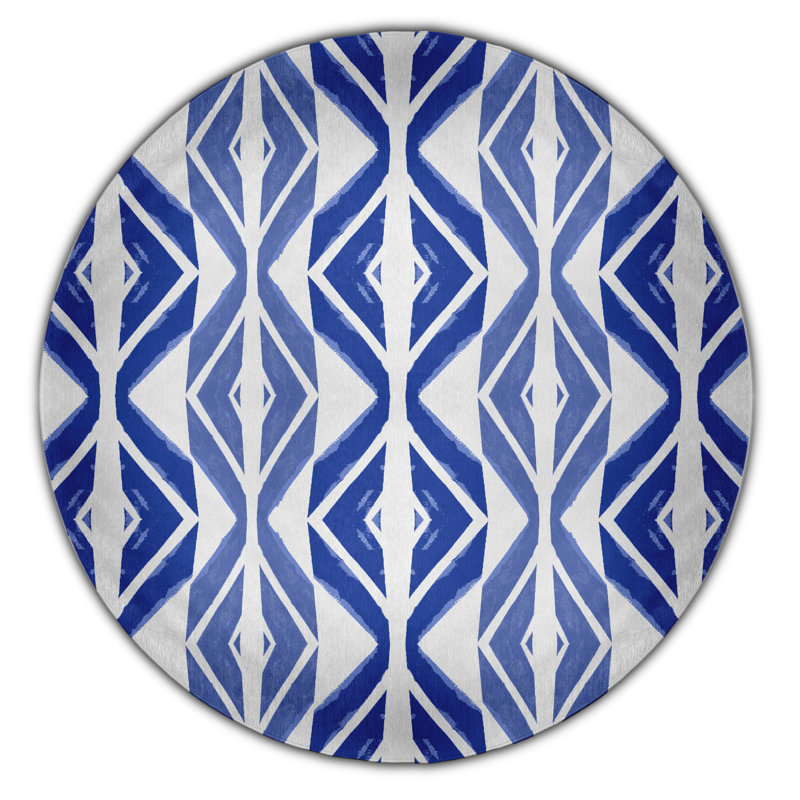 Safari Chenille Chevron Indoor Rug, Round 5'