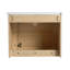 Meuble-lavabo mural 60 po avec tablettes de rangement, lavabo en céramique, 2 portes à fermeture en douceur, contreplaqué, emballage Kd, chêne américain blanc contemporain